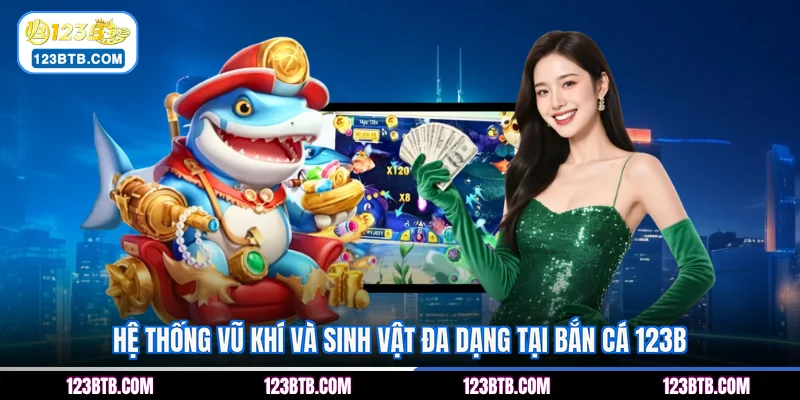 Hệ thống vũ khí và sinh vật đa dạng tại bắn cá 123B